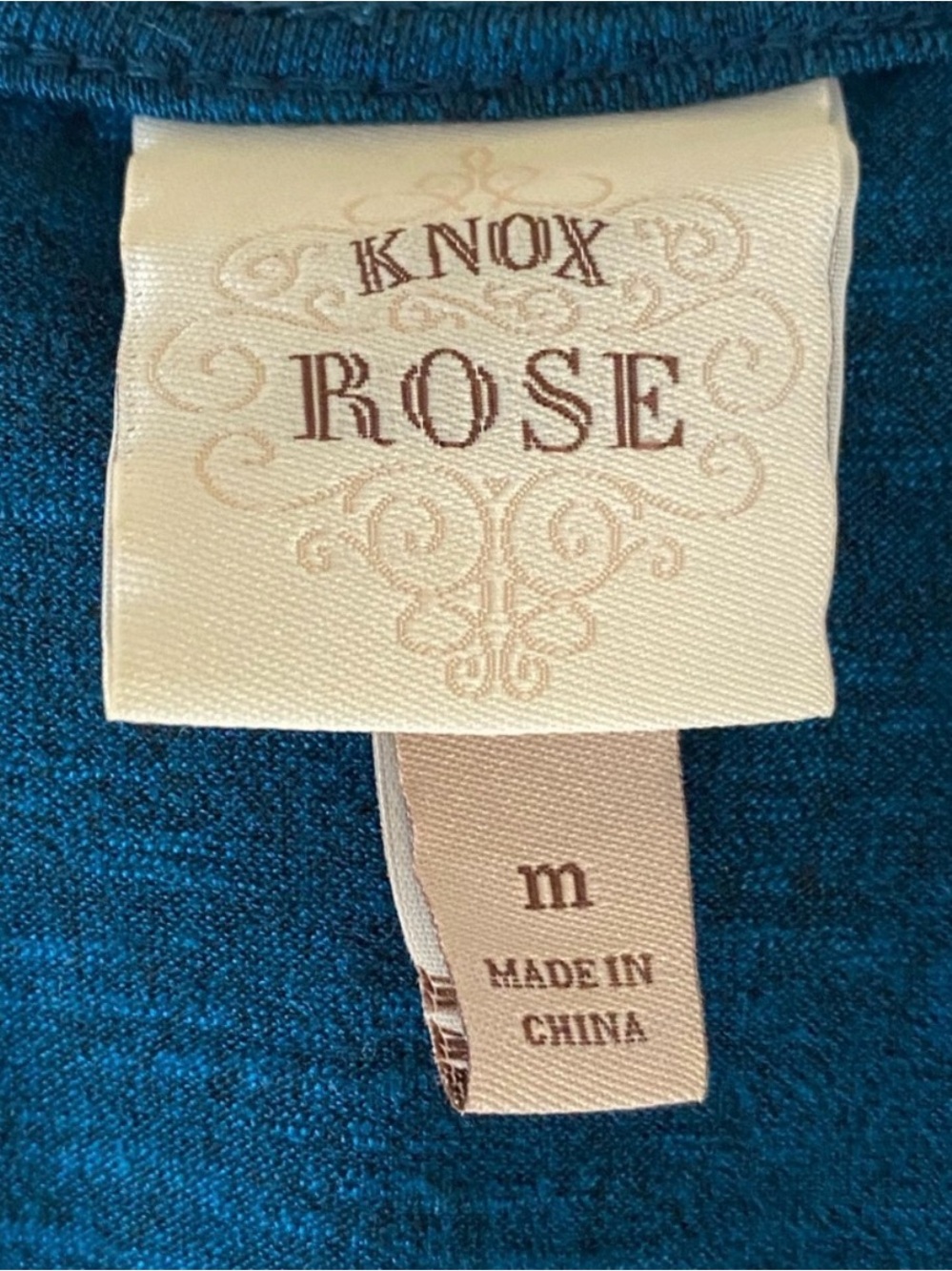 EUC Knox Rose Studded Sleeveless Peacock Blue & Gold Tank Top Women’s SZ Medium - Picture 11 of 12